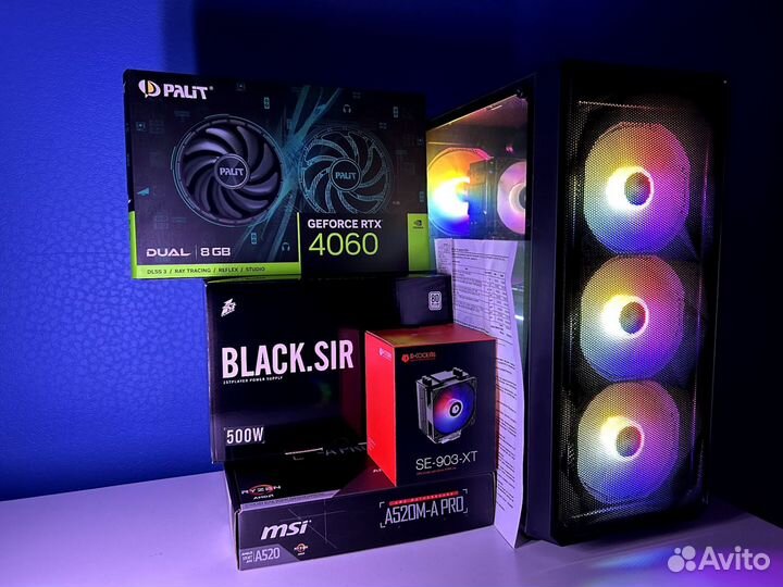 Новый игровой пк Ryzen 5 5500 / Rtx 4060 / 16gb