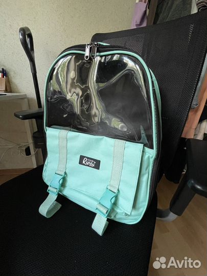 Рюкзак для кошек и собак Rurri бирюзовый