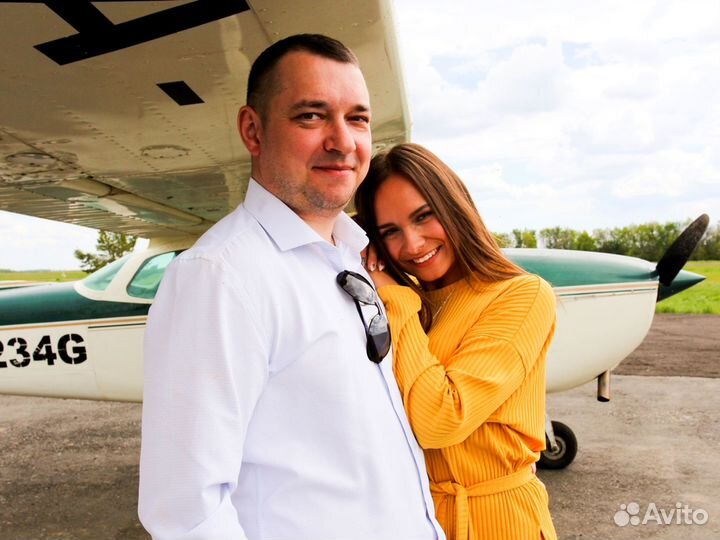 Полет в самолете над Казанью