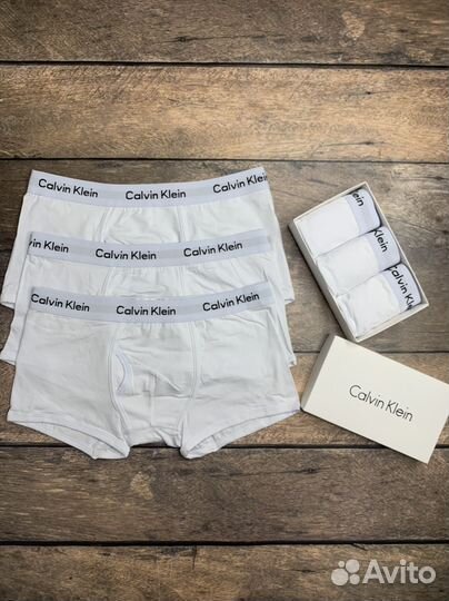 Трусы мужские белые calvin klein