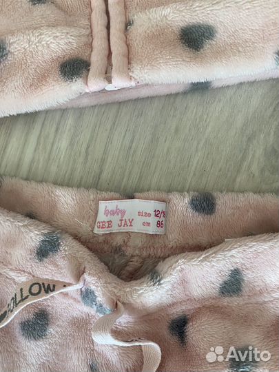 Теплая пижама для девочки 86 размер