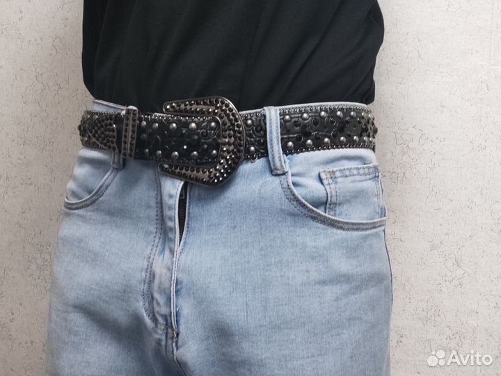 Ремень BB Simon со стразами новый