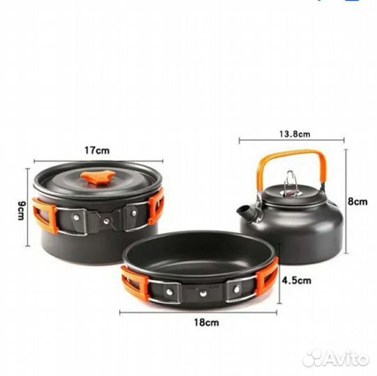 Туристический набор посуды 9 предметов