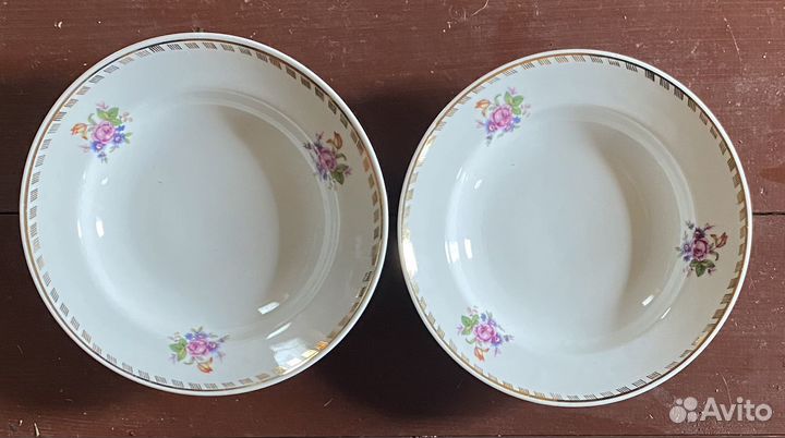 Тарелки и Пиалы большие Песочное Фарфор