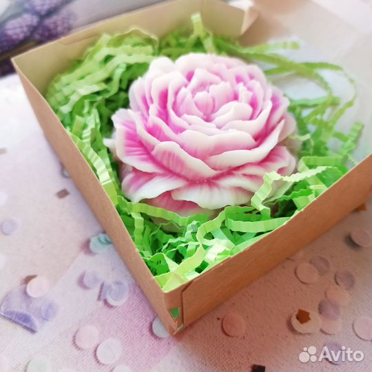 Мыло ручной работы в виде цветка Пион