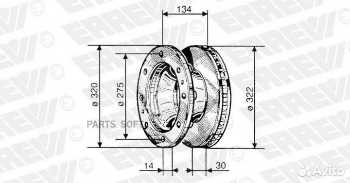 Диск тормозной 322/134x30 n8 \iveco EuroCargo