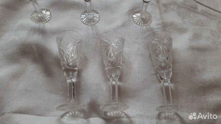 Хрустальные бокалы СССР фужеры