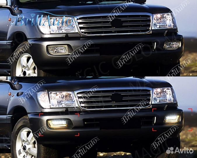 Противотуманки Land Cruiser 100 бегающие LED светл