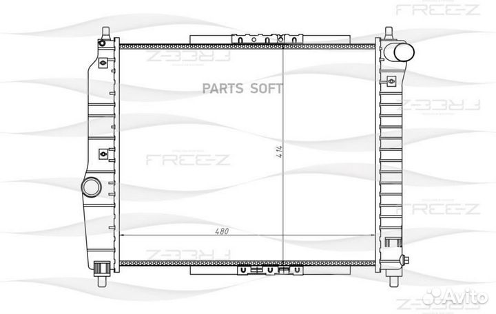 Радиатор охлаждения chevrolet Aveo/Kalos 05- 96443