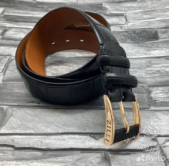 Мужской ремень из кожи крокодила Zilli