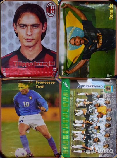 Плакаты футбольные игроки,раритетные