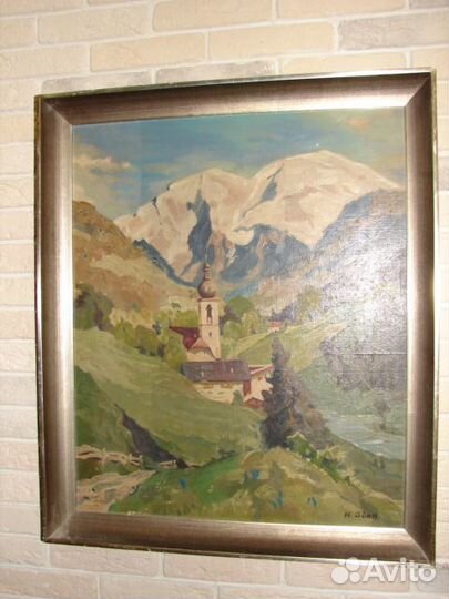 Горный пейзаж mountain village Тироль Масло