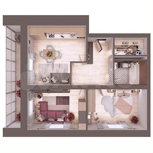 2-к. квартира, 63,5 м², 1/5 эт.