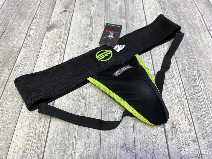 Защита паха SP черно-салатовая