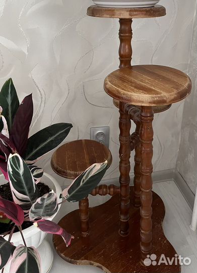 Подставка для цветов напольная деревянная