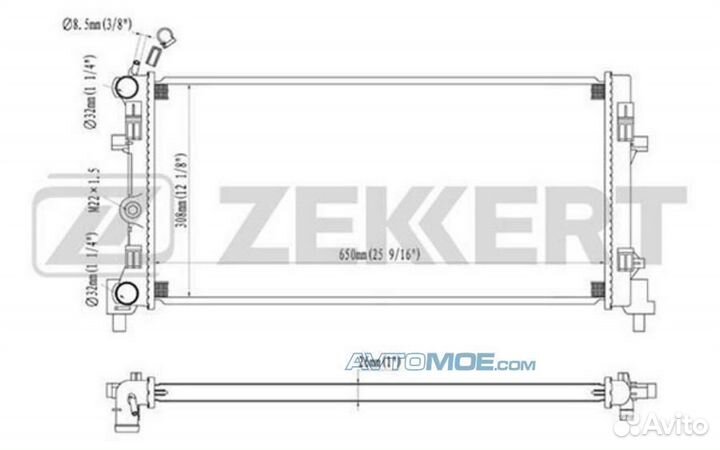Радиатор охл. дв. Audi A1 10- Seat Ibiza V 08- Sko