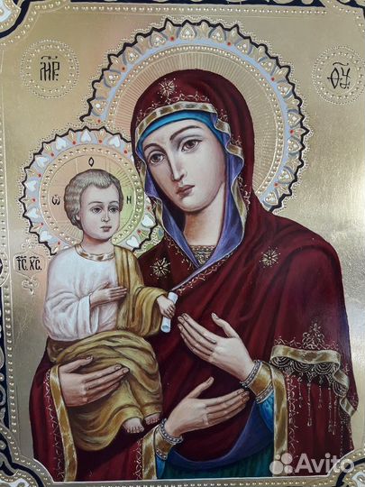 Рукописная икона Троеручица. В наличии