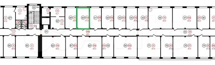 Помещение офис с новым ремонтом, 21.6 м²