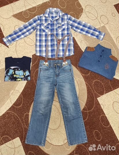 Рубашка, джинсы, кофта, футболка р. 116-120