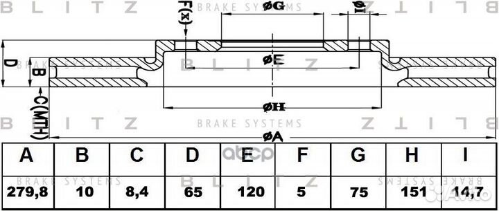 Диск зад.BMW 1 E81, E87 04 BS0432 Blitz
