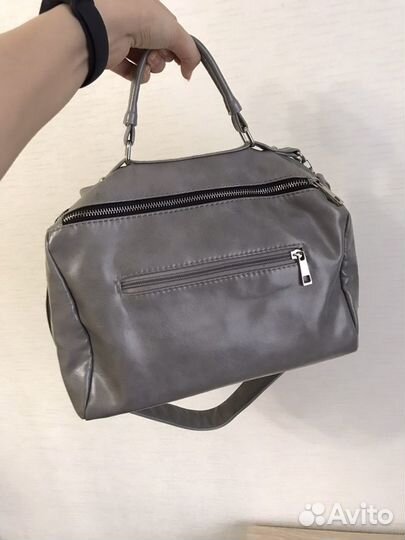 Сумка серая кожзам