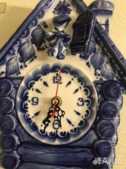 Часы гжель настенные
