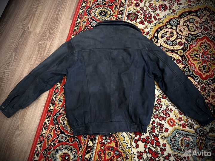 Винтажный бомбер кожаная куртка из 90х