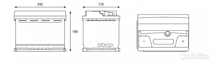 Аккумулятор gladiator EFB 55 Ah, 550 A, 242x175