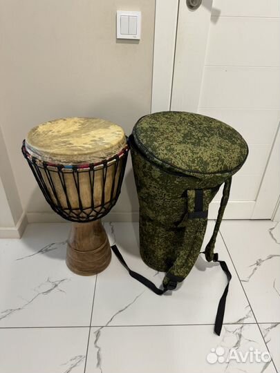 Барабан джембе 12 дюймов (30см) + чехол