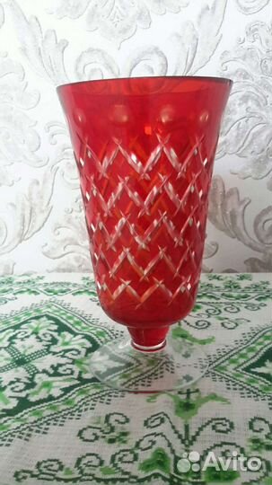 Ваза хрустальная СССР цветная