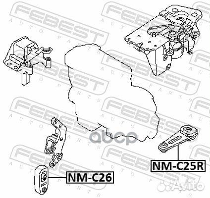 Подушка двигателя передняя NM-C26 Febest