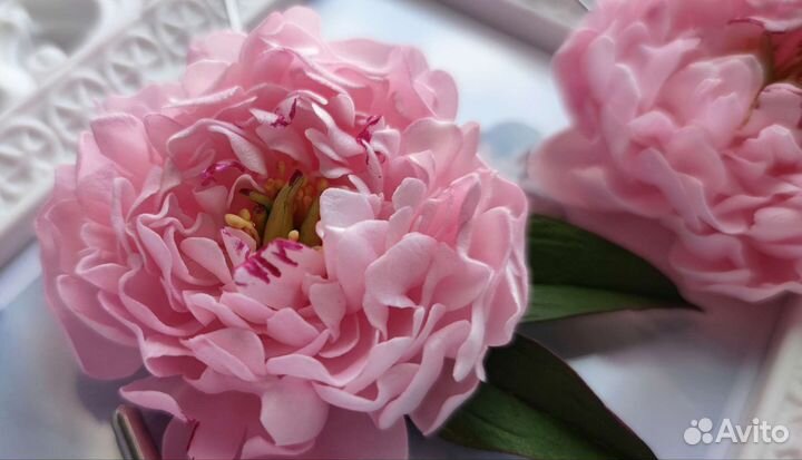 Брошь с пионом, брошь-пин для пальто или свитера