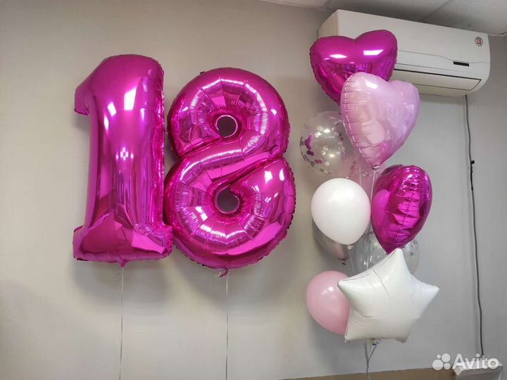 Воздушные шары с гелием, гирлянда из шаров