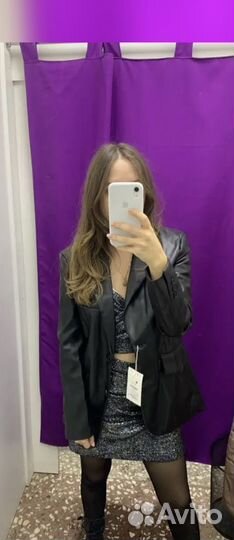 Кожаный пиджак Bershka