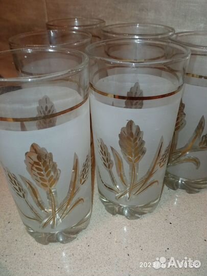 Стаканы бокалы с колосом Чехия, стекло