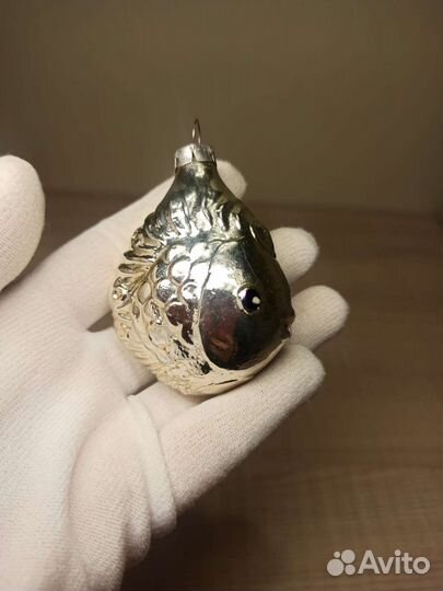 Стеклянная Ёлочная Игрушка Рыба Рыбка Сделано СССР