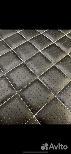 Лада Калина модельные чехлы экокожа ромб/син.ст