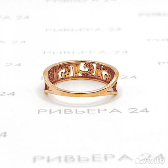 Золотое кольцо с фианитами 585 проба 2,03 грамм 17