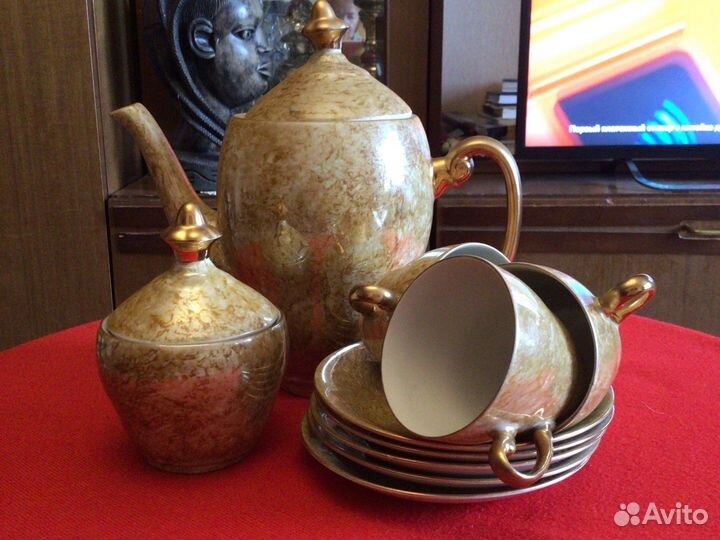 Кофейный сервиз перламутровый винтаж Поольша