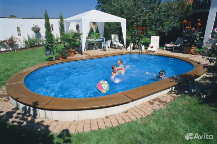Бассейн сборный овальный вкапываемый глубина 1,5м