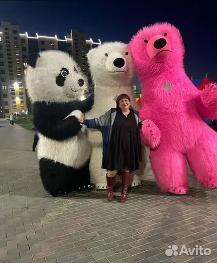 Белый мишка поздравление, ростовые куклы