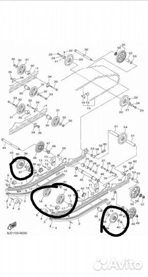 Ролики для Снегохода ямаха