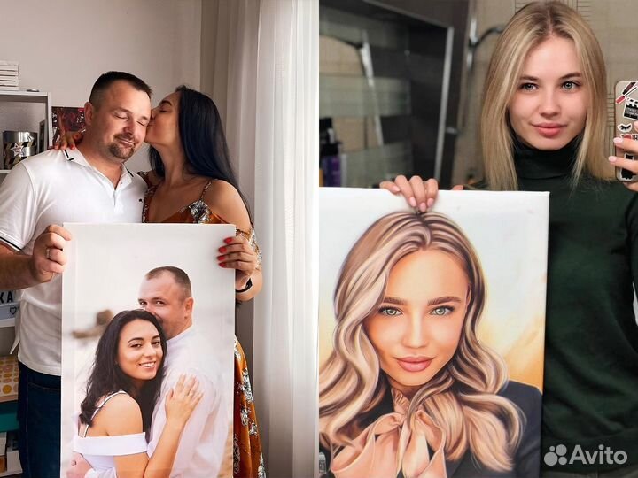 Портрет по фото на холсте, Картина на холсте