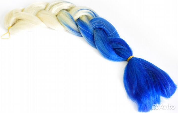 Канекалон бело синий омбре