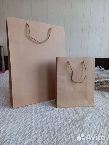 Плотные крафт пакеты (ручки шнурки)