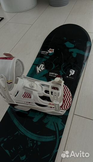 Сноуборд k2 158см + крепления salomon
