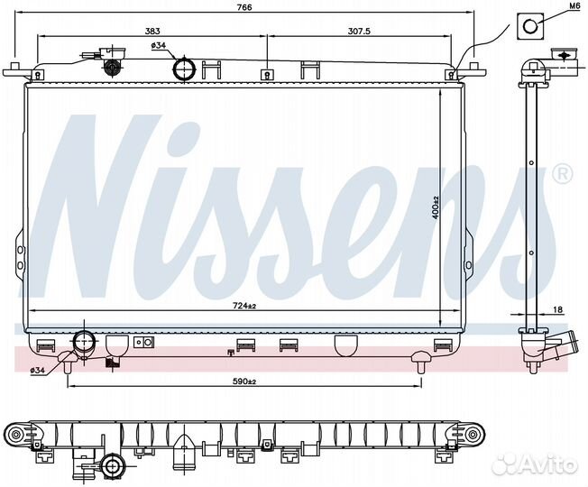 Радиатор охлаждения двс hyundai grandeur (1999) 2