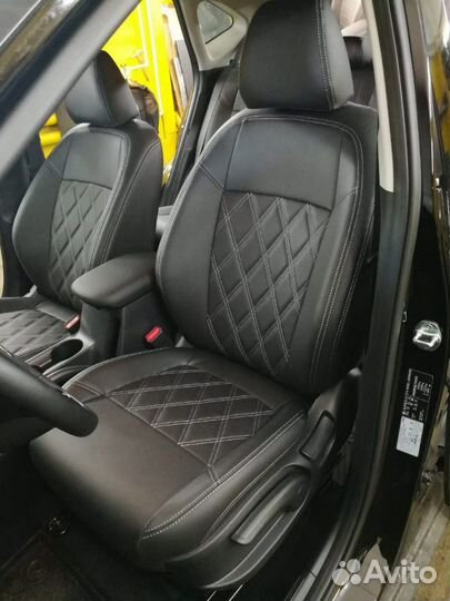 KiA Seltos чехлы премиум-класса Ромбы