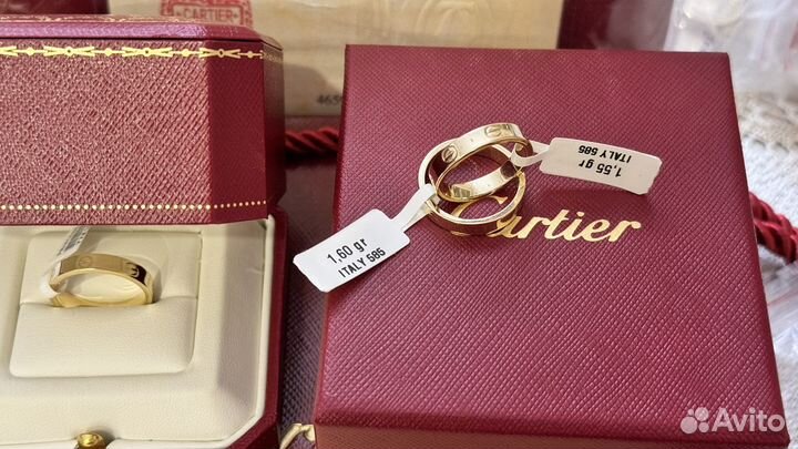 Золотое кольцо Cartier love 585 пробы