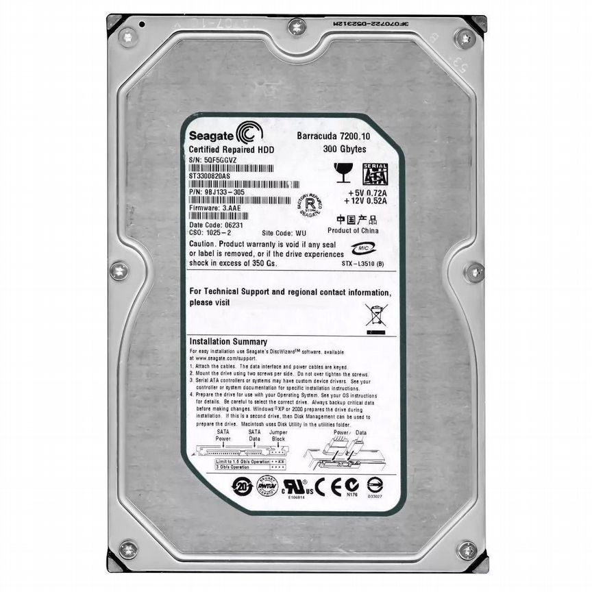 [ST3300820AS] Жесткий Диск Seagate 9bj133 300gb St3300820as